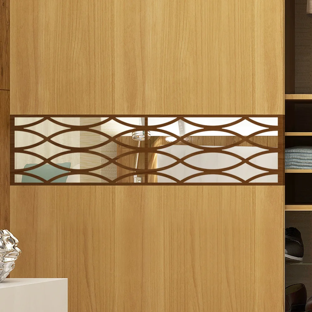 Съемные 3D геометрические акриловые зеркальные настенные Стикеры DIY