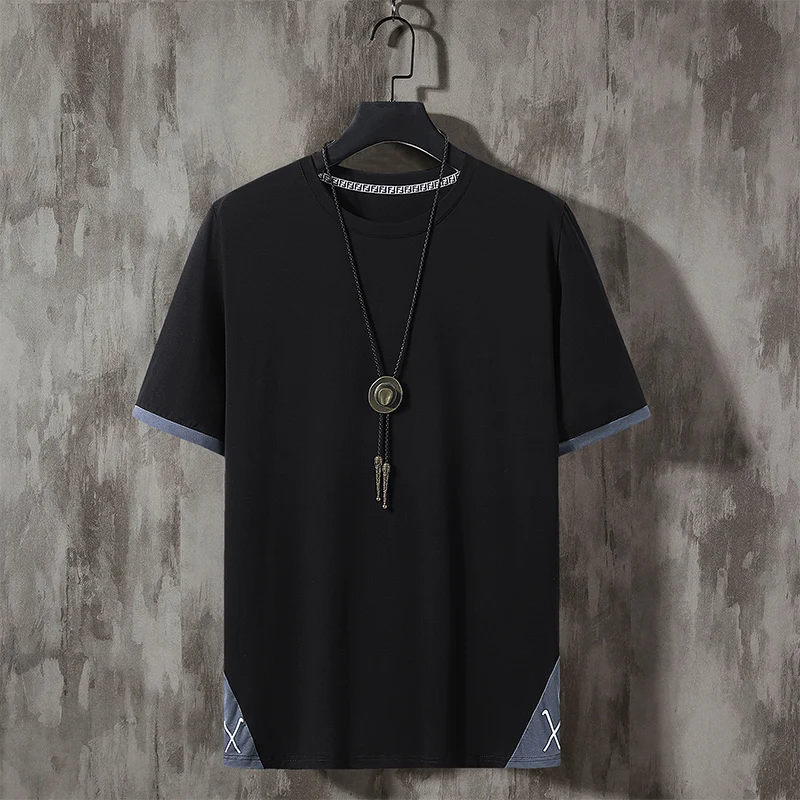 

2021 Summer New 250g 95% Cotton Fabric T-shirt Men High Quality Solid Color Drop Sleeve Loose Tshirts Oversize Tops