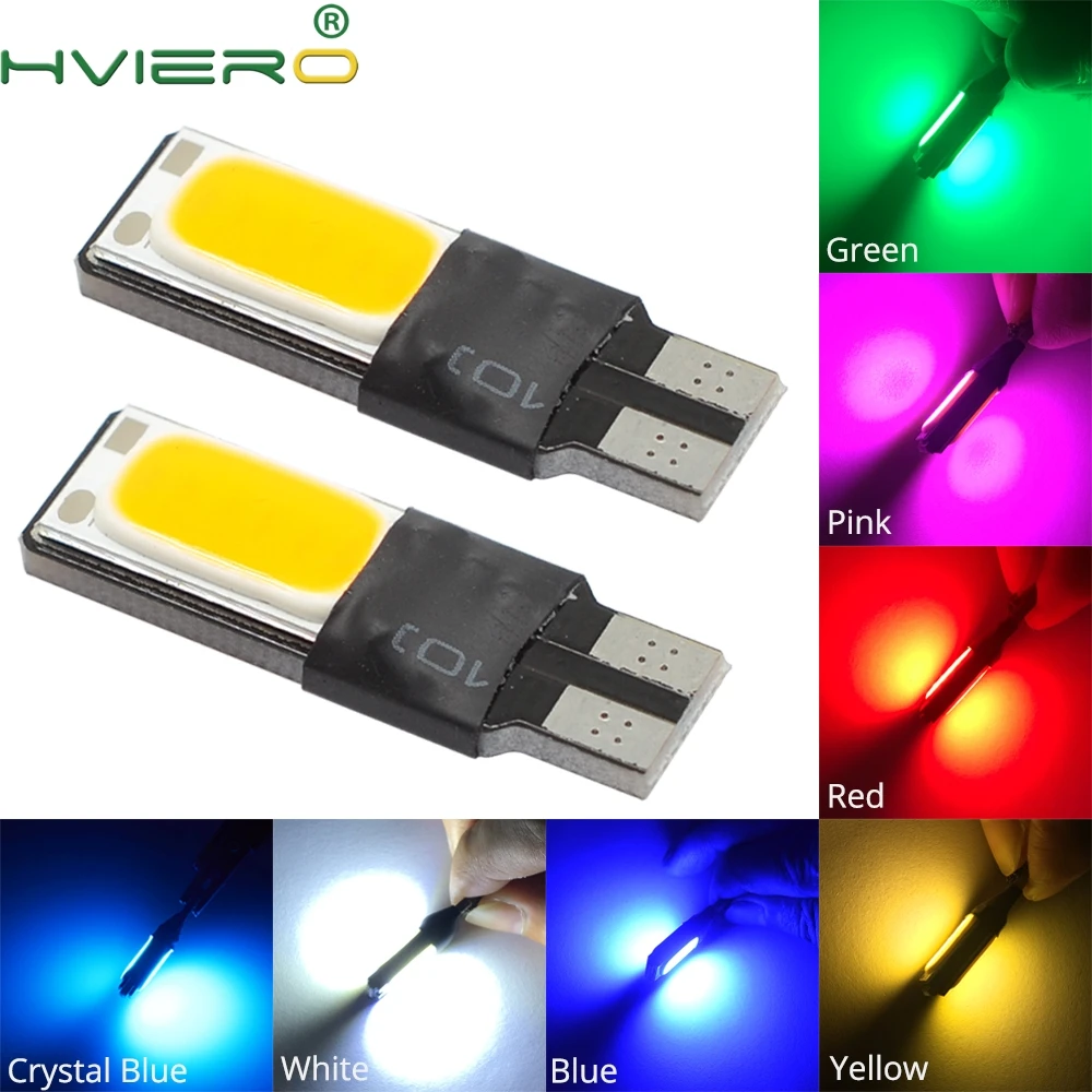 10X Белый Синий Красный авто Led 194 DC 12V COB Canbus без ошибок лампы для чтения боковой маркер резервный стояночный сигнальный светильник для багажника