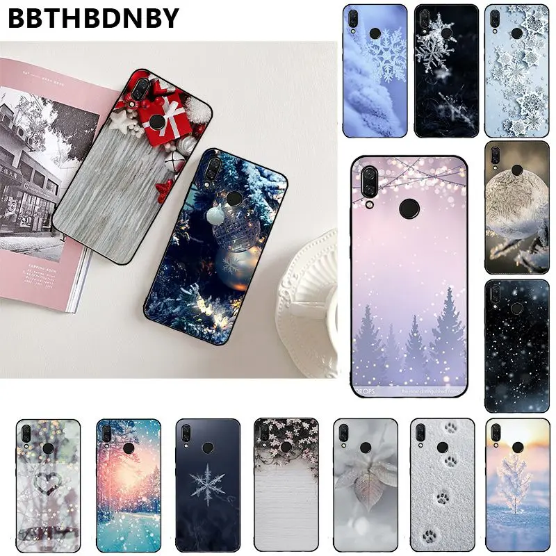 Чехол для телефона со снежинками умный чехол черный мягкий Xiaomi 8 9 se Redmi 6 6pro 6A 4X7 note 5