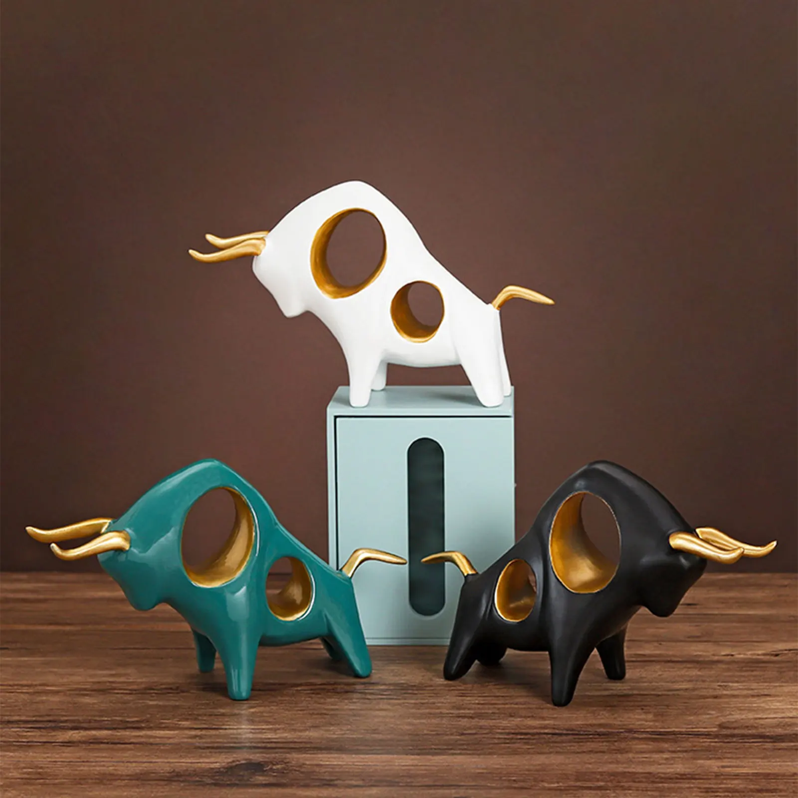 Домашнее украшение в форме быка ТВ шкаф винный Подарочный подарок из смолы