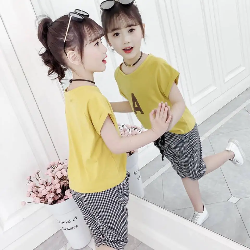

Girls Clothing Sets New Sale Summer O-Neck T-Shirt+Pants 2Pcs/Set Kids Clothing Children Baby Girls Casual Suits For 3-12 Years