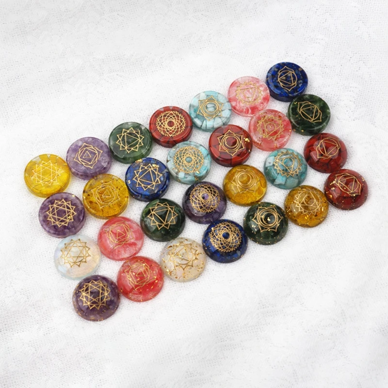 

13MC Epoxy Resin Mold Seven Chakras Hemisphere Round Silicone Mould DIY Crafts Jewelry Making Tools