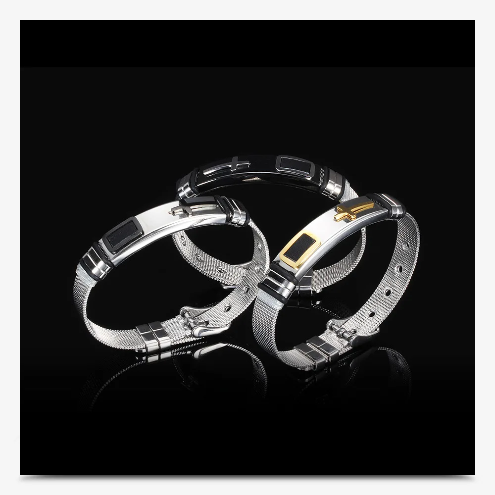 

Adjustable Size Stainless Steel Watch Band Bracelet Cross Style Men's Personality Bracelet Fashion Jewelry
