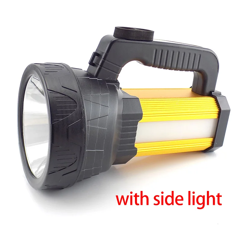 lamp with side light T6 COB портативный светильник-вспышка, перезаряжаемый ручной фонарь, светодиодный светильник со встроенным аккумулятором, Мощный Usb поисковый светильник, наружный фонарь - Испускаемый цвет: lamp with side light