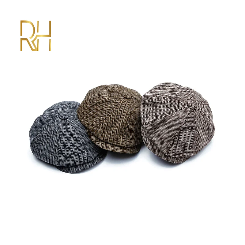 Мужской берет в елочку твидовый Гэтсби шляпа газетчика весна-осень плоский для