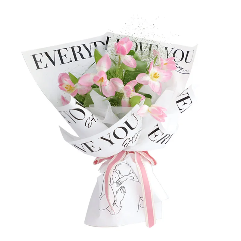 

10 Sheets Flower Wrapping Paper Waterproof Flower Bouquet Gift Package Floral Craft Paper Scrapbook Paper