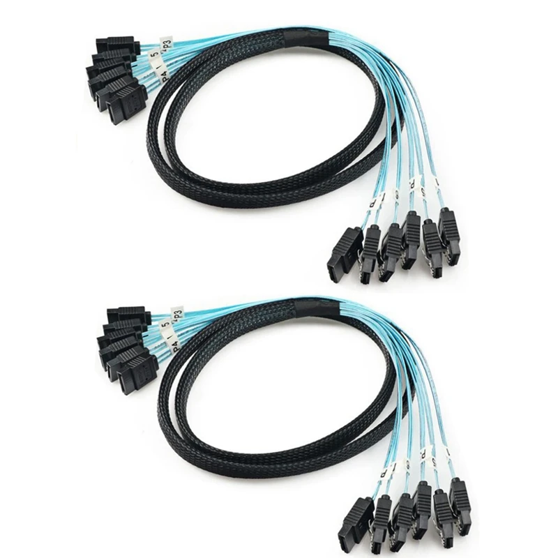 

7 Pin Data Cable ​SATA 3.0 6Gbps SAS Cable for Server 7 Pin to SATA Breakout Cable Hard Drive Splitter Cable