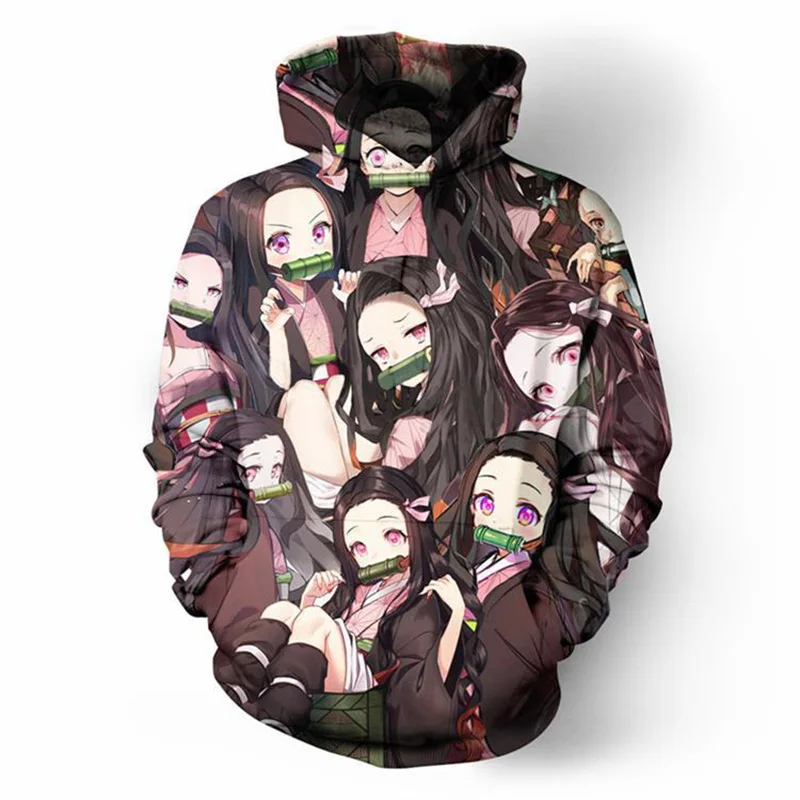 Аниме Demon Slayer Kamado Nezuko Косплей костюмы 3D топы Мужчины Женщины пуловер толстовки