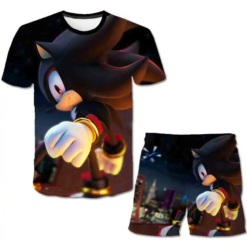 

2021 Summer Kids Clothes Sonic 3d Print Suits Toddler Girls Sets Top+shorts 2pcs Sets Sports Suit Casual Baby Sets Boys Clothes