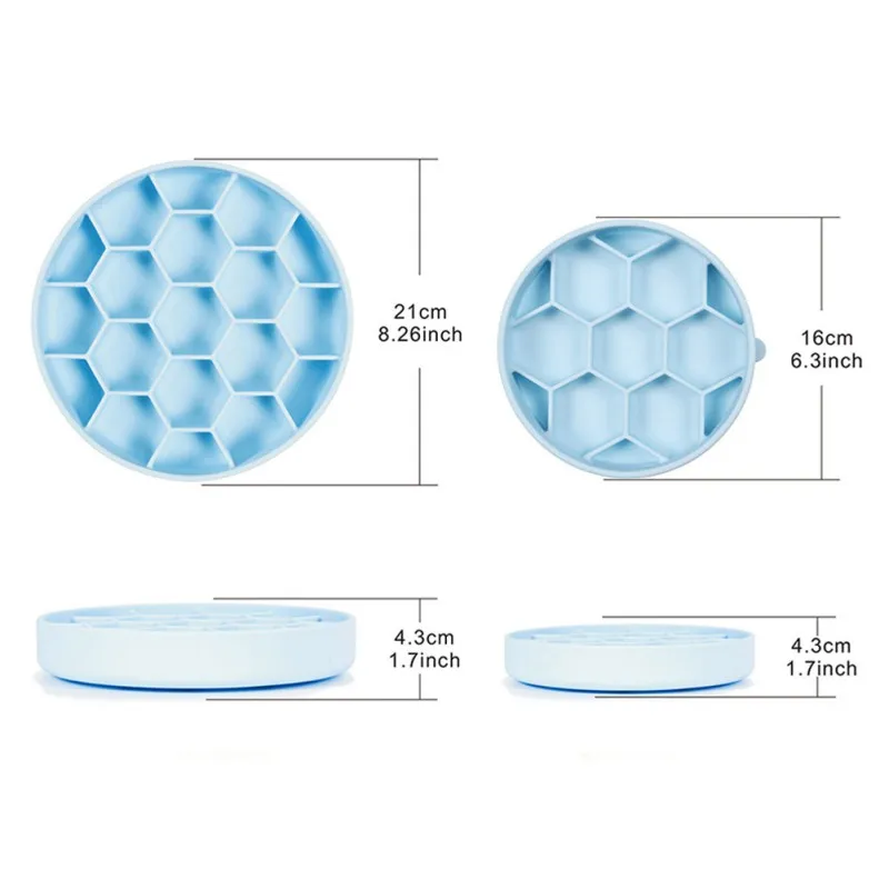 

Pet Dog Feeding Bowl Honeycomb Shape Slow Food Anti-Choke Sucker Silica Pad Design Removable Pet Supplies