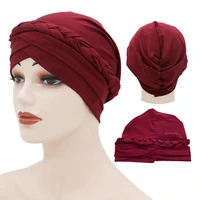 solid color forehead cross turban cap for women muslim headdress inner hijabs bonnet arab wrap head ladies hijab caps head scarf