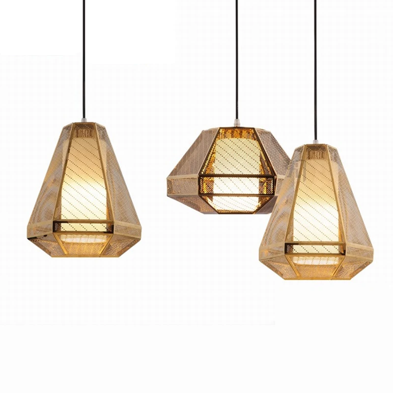 

E14 Golden Pendant Light Creative Suspension Light Restaurant Shopping Mall Clothing Store Hotel Bedside Hanging Light 85-265V
