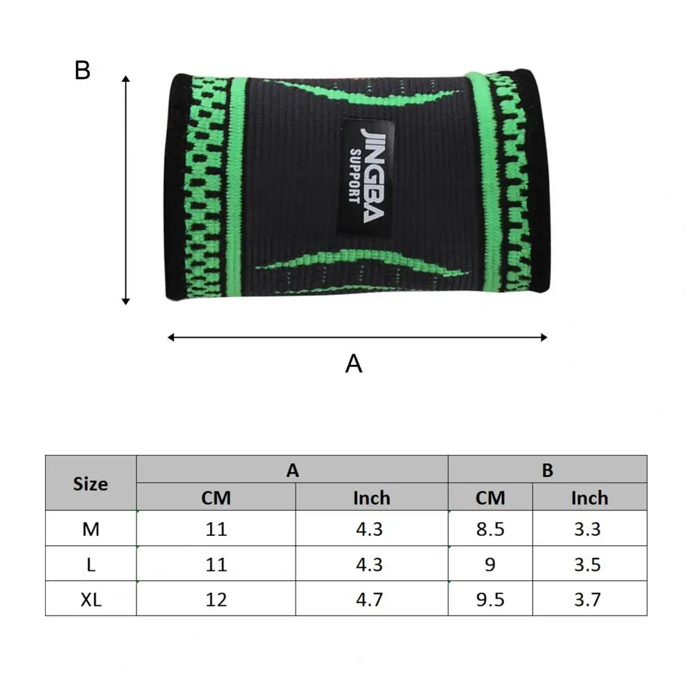 

1Pc JINGBA Wrist Support Sleeves Breathable Elastic Nylon Sweat Absorption Green Wrist Support Wrap for Exercise