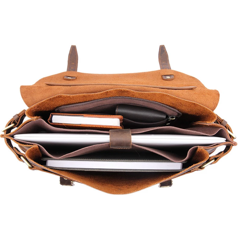 Мужской деловой портфель Luufan винтажная сумка-мессенджер из натуральной кожи Crazy