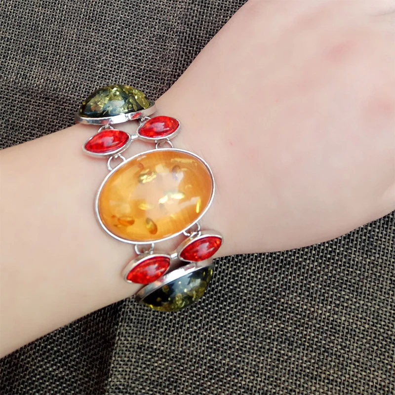 Большой натуральный камень хрустальные бусины винтажные богемные браслеты и для