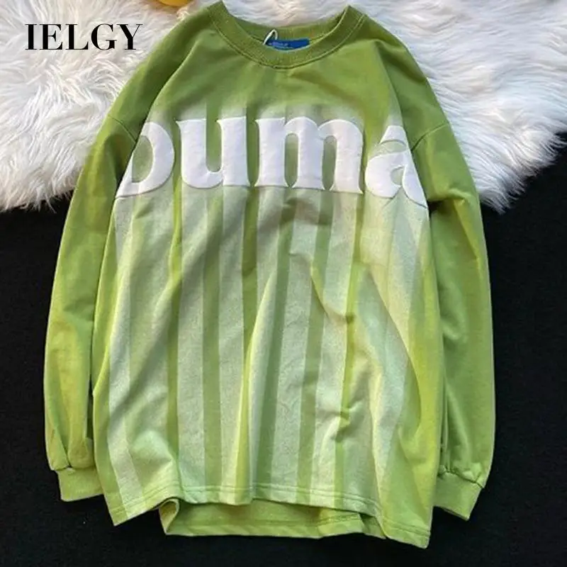 

IELGY thin American retro foam letter long-sleeved sweater women