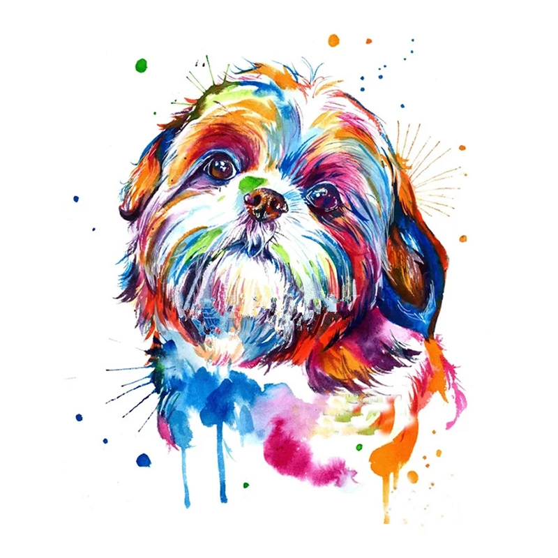 

"Shih Tzu Dog"Watercolor Diy 5D Diamond Painting Cross Stitch Diamond Embroidery Rhinestones 3D Photo Diamond Stickers