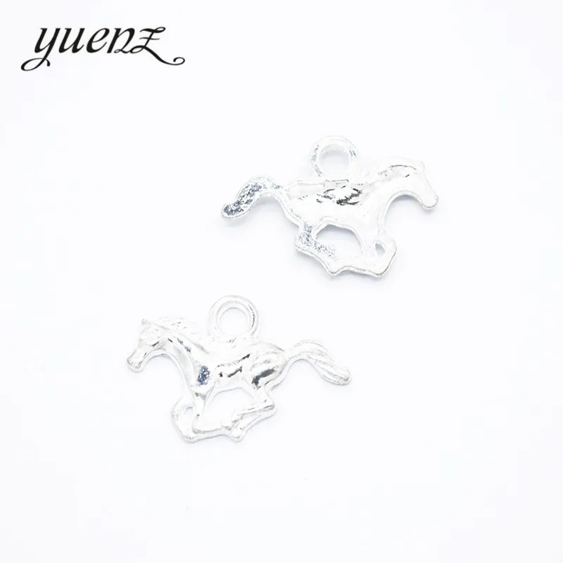 Модные посеребренные Подвески 40 шт. металлическая подвеска в виде лошади diy