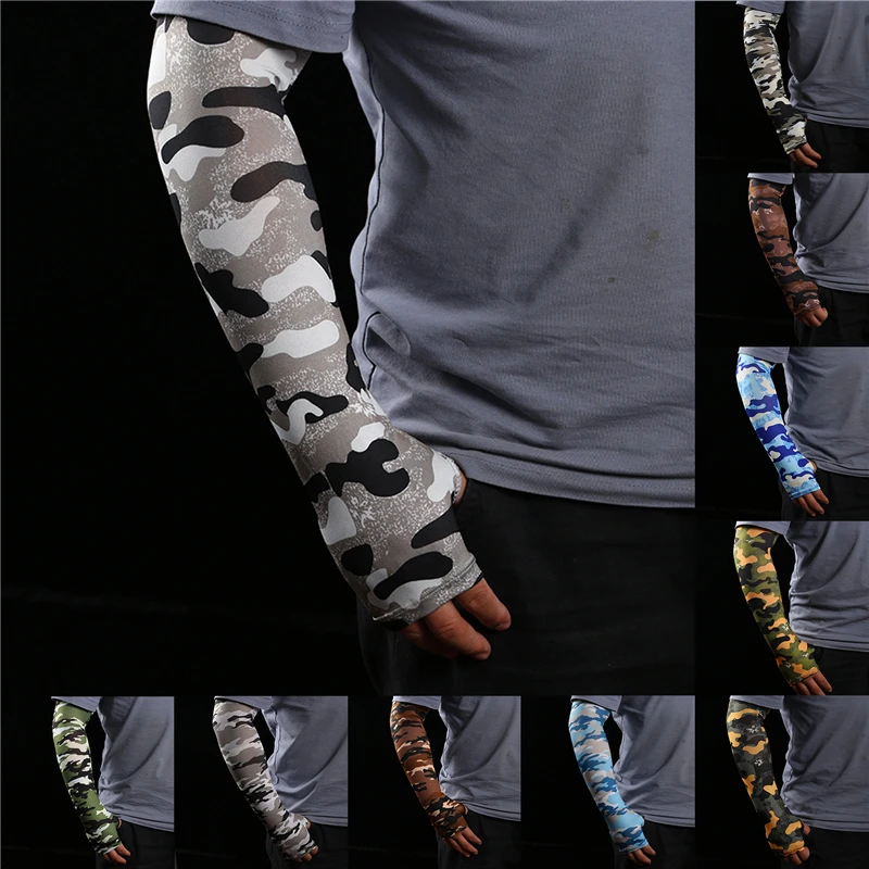 

Men Cycling Camo Arm Sleeves Quick Dry 3D Tattoo UV Protection Breathable Running Sleeves Arm Warmers Basketball Protective