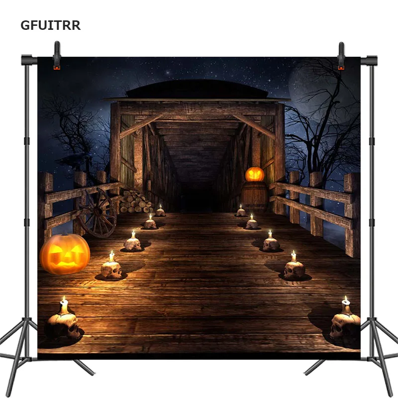 Виниловый фон для фотосъемки GFUITRR в стиле ретро Хэллоуин с изображением