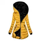 Зимнее пальто, женская однотонная стеганая куртка с застежкой-молнией, приталенная, с капюшоном, женская верхняя одежда для улицы, женская одежда, 2021