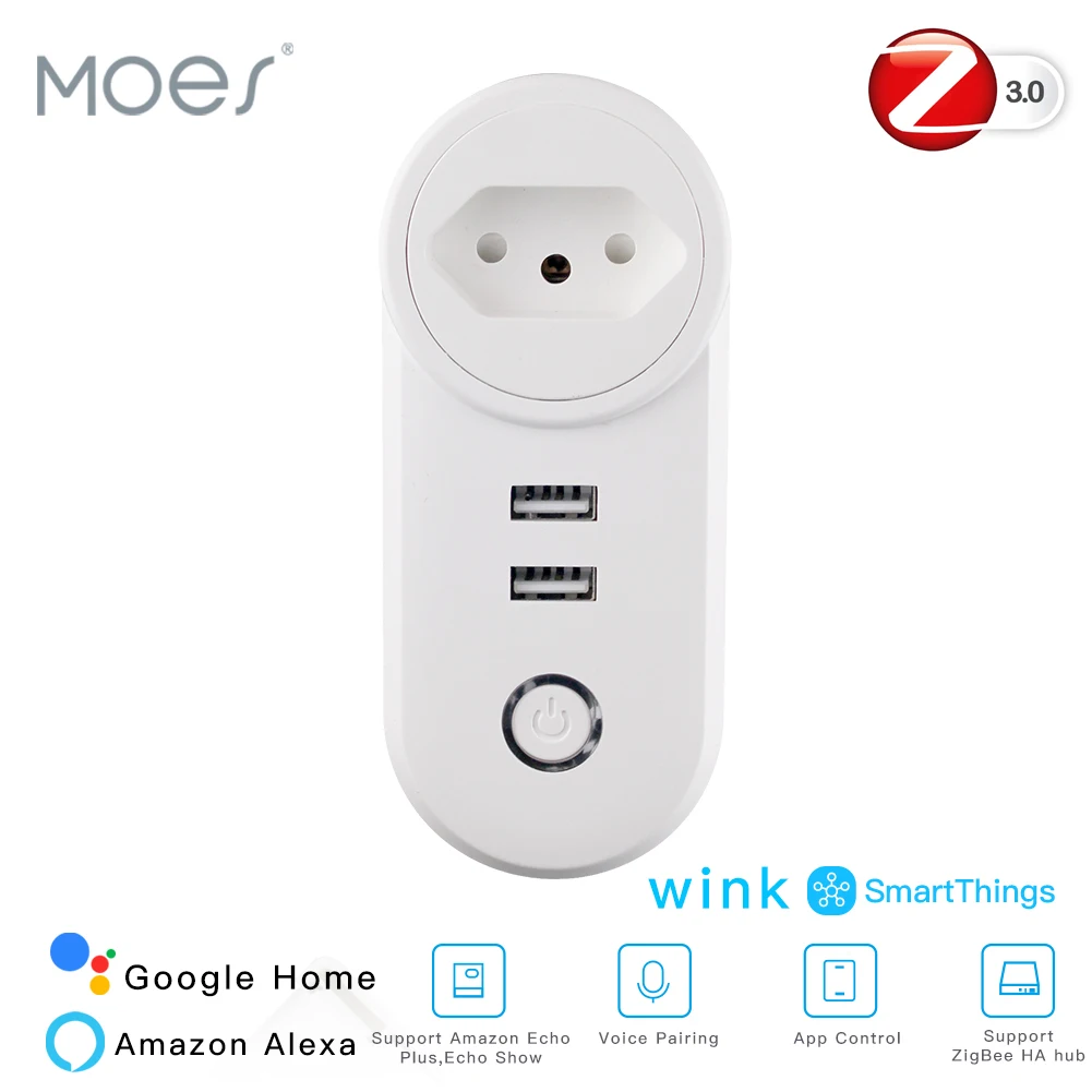 Розетка Беспроводная BR ZigBee3.0 с двумя USB портами и дистанционным управлением через