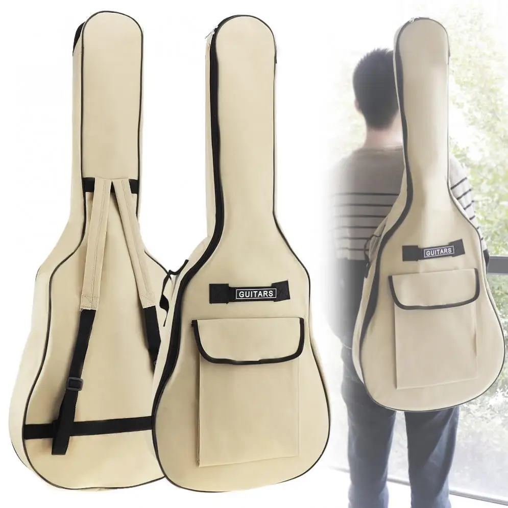 

40/41 Inch Waterproof Guitar Case Gig Bag Double Straps 5mm Padded Cotton Soft 600D Oxford Fabric Classical Backpack Carry Case