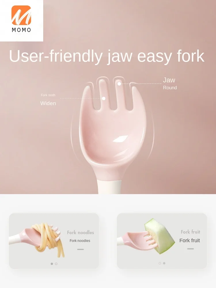 

Baby Eat Learning Training Spoon Elbow Spork Set Baby Solid Food Spoon Curved Children's Tableware