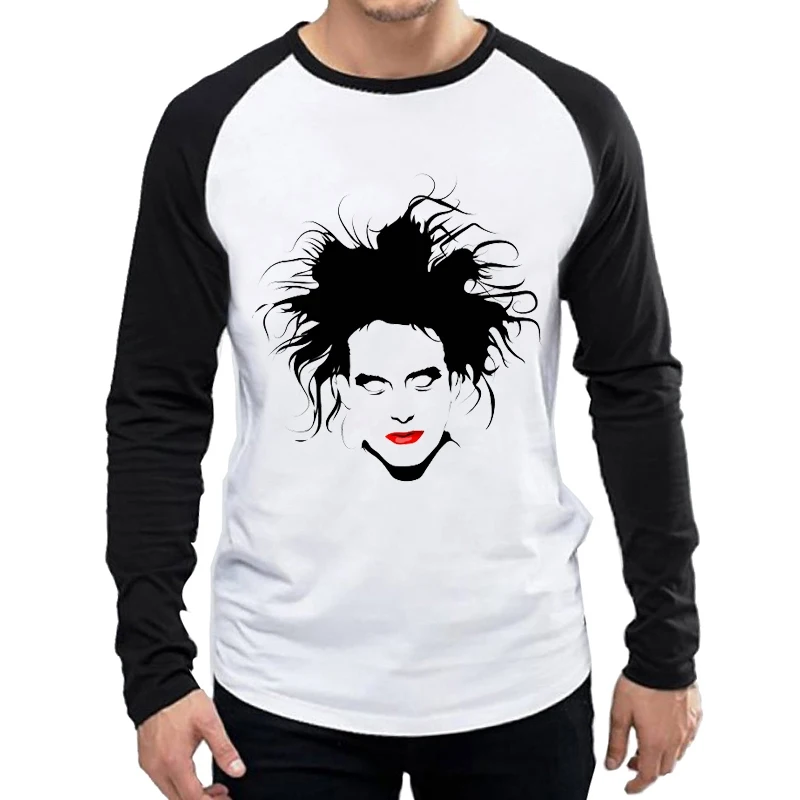 5 The Cure T-Shirt Long Sleeve Male Band The Cure Logo T Shirt Tops Tees tshirt White Color Full Sleeve The Cure T-shirt - Цвет: 5