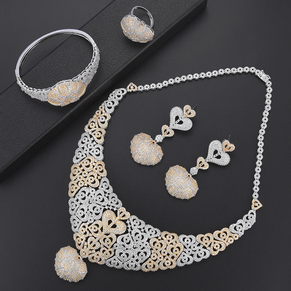 

LARRAURI Charms Women Jewelry Findings Making Trendy Big Statement Collar Necklace/Earrings/Ring/Bracelet Wedding Jewelry Sets