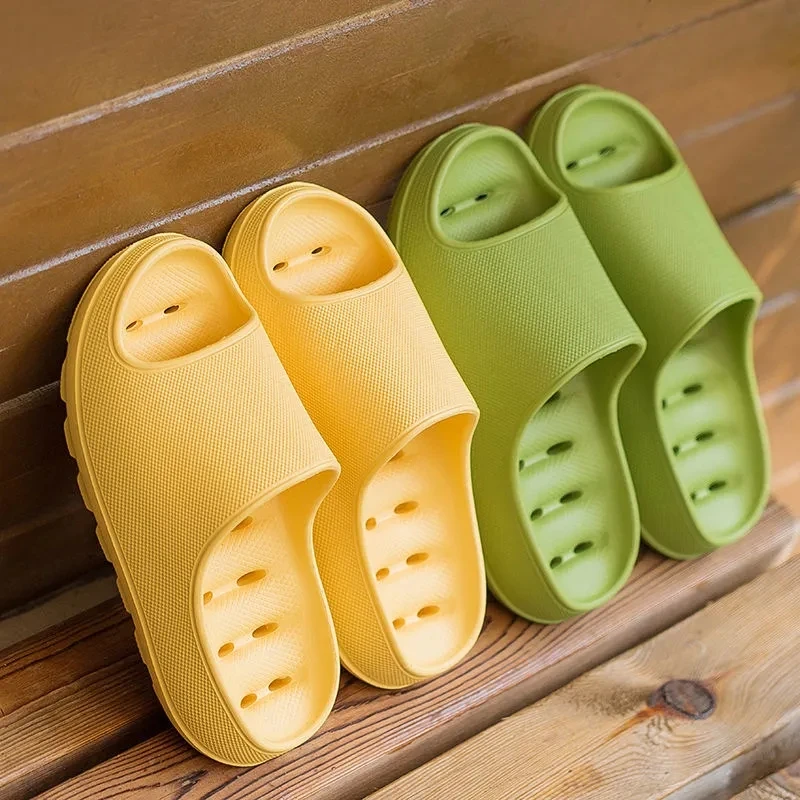 Bathroom Quick-drying EVA Slipper for Woman Spring No-slips Hollowed Shoes Slides Couple Man Female Light Platform Slippers