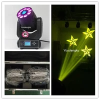 8pcs with case 75w moving head led spot lyre 9x12w 6in1 led wash moving dj lights mobile head rainbow effect 75w led spot light