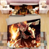 fairy tail 3d bed linen cartoon anime duvet covers pillowcases kids anime comforter bedding sets bed linens bedclothes bed set