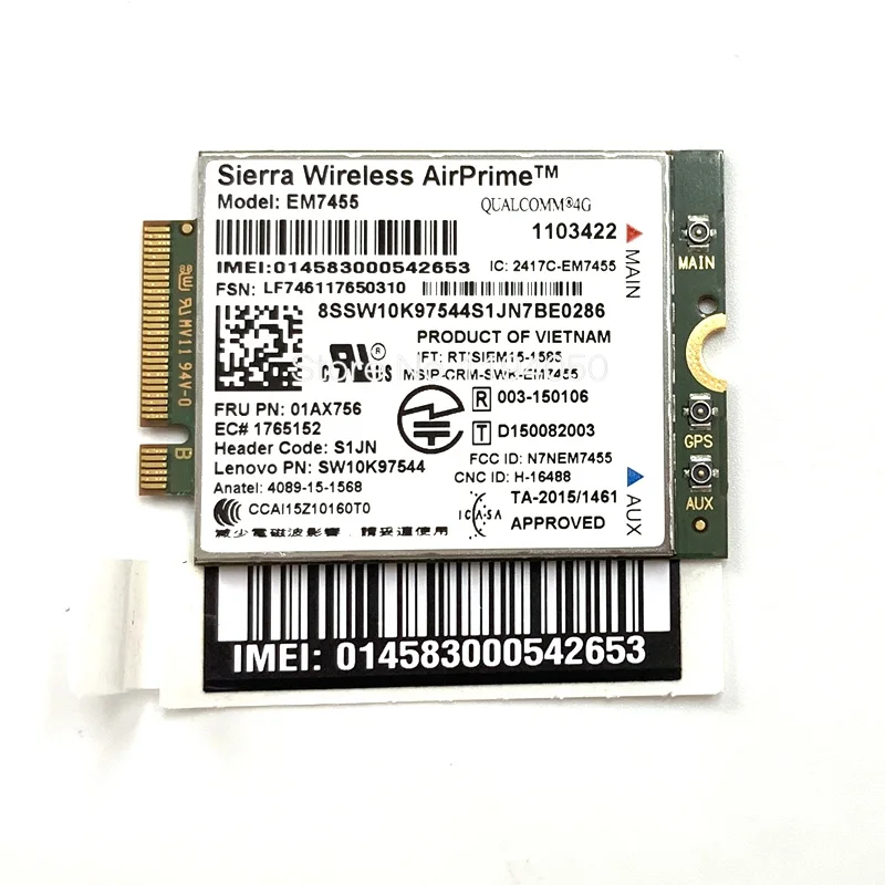 Беспроводная плата Sierra Wireless airprime Gobi6000 EM7455 WWAN модуль NGFF FRU 01AX756 для устройств Thinkpad X1