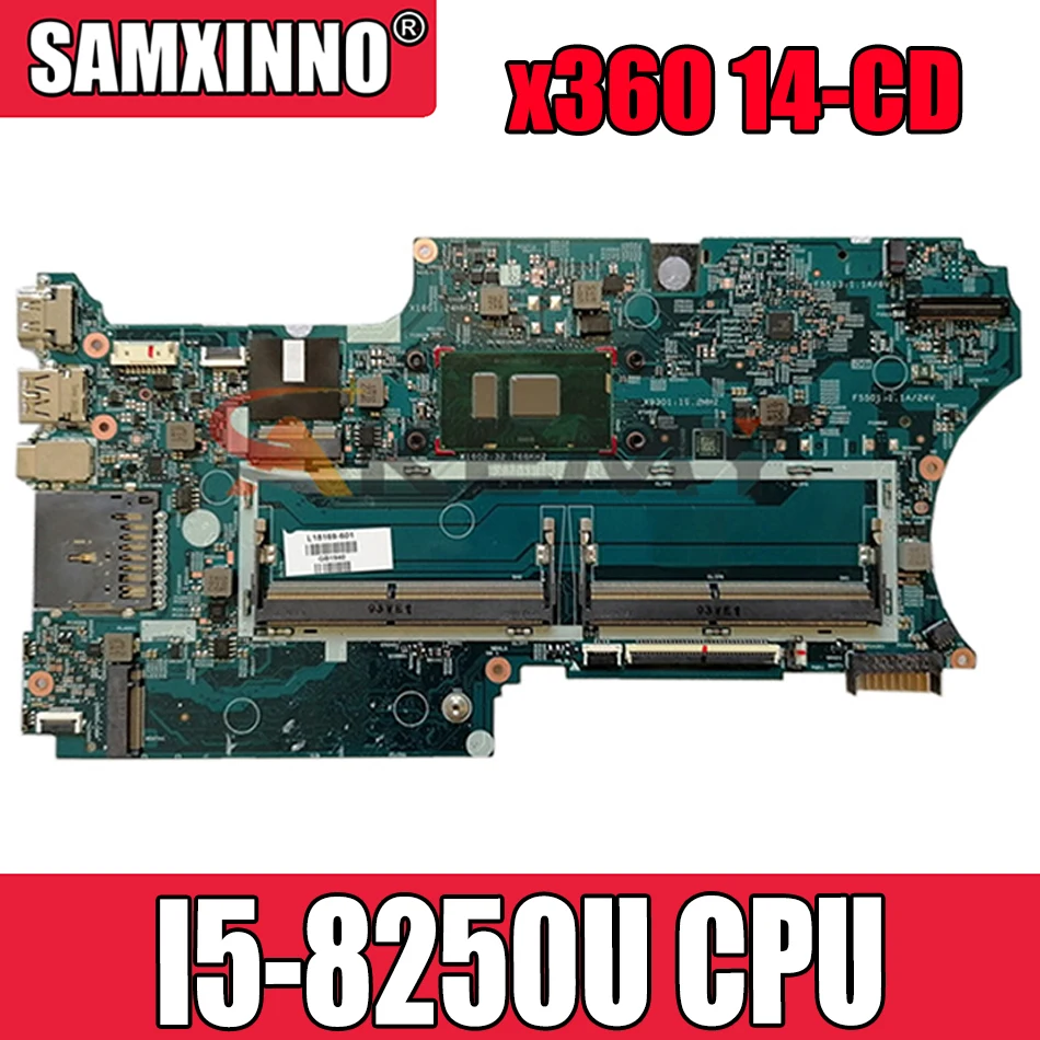

For HP Pavilion x360 14-CD0007CA 14-CD Laptop Motherboard SR3LA I5-8250U CPU L18163-601 17879-1B 448.0E808.001B
