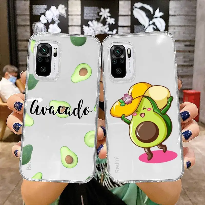 

avocado aesthetic cute fashion Phone Case Transparent for Xiaomi mi 10T 11 Redmi note 7 8 9 9S 10 9A 9T pro