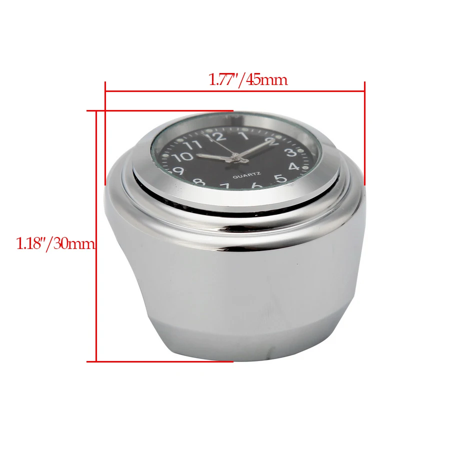 7/8 &quot - 1&quot мотоциклетные часы на руль водонепроницаемые с черным циферблатом