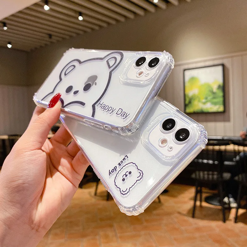 

Cute cartoon Silicone Shockproof Phone Cases For iPhone 11 12 Pro Max Mini 7 8 Plus XR XS MAX Back Cover