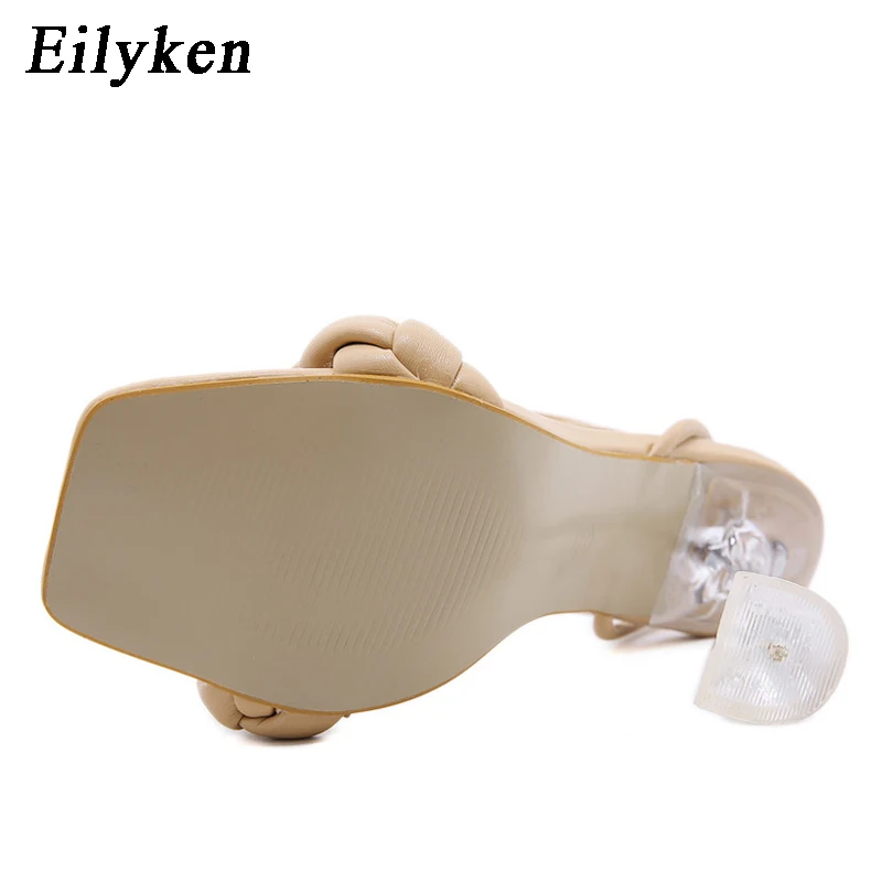 Eilyken 2021 новые летние модные дизайнерские плетеные женские сандалии прозрачные