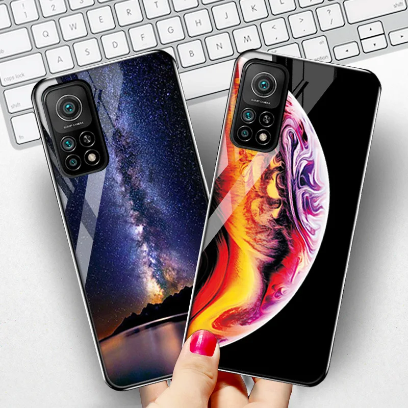 

Tempered Glass Case For Xiaomi Mi 10T Lite Cases Luxury Star Space Bumper on Xiaomi Mi 10 Ultra Note 10 Pro 10 T Mi10 Cover