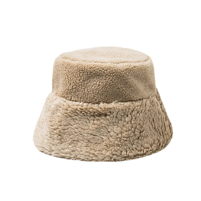 

Hat Women autumn and winter Korean fashion versatile Japanese lovely net red winter lamb hair women's basin hat