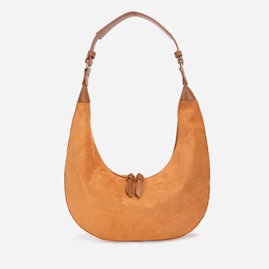 

Women Frosted crescent bag autumn winter new retro personality shoulder bag trendy all-match portable armpit bag female handbag