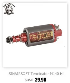 SINAIRSOFT Терминатор M140 высокий поворотный тип высокий крутящий момент двигатель длинная ось для страйкбола Охотничьи Аксессуары для M4 M16 MP5 G3 P90