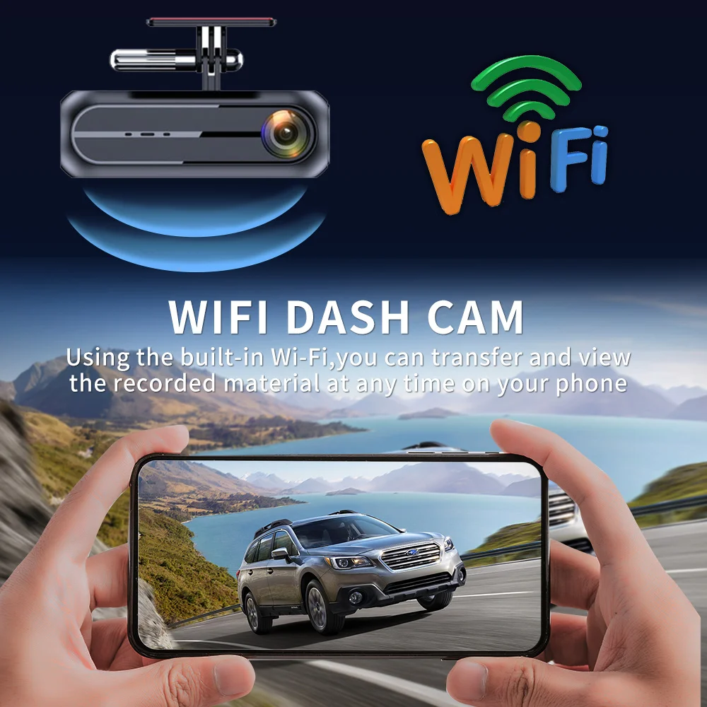 dash cam 170° 1080p hd gps vehicle drive auto video dvr smart connect android wifi car camera recorder 24h parking monitoring free global shippin