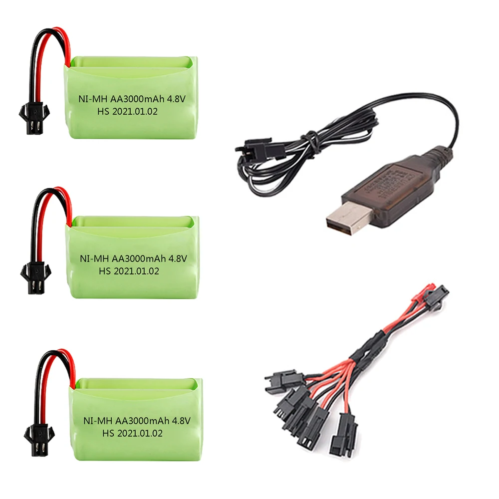 Аккумуляторная батарея 4 8 В 3000 мАч Ni-MH и зарядное устройство USB для