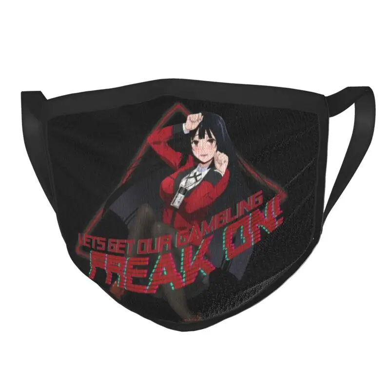 

Yumeko Jabami Retro 80's Synthwave Reusable Mouth Face Mask Men Kakegurui Mask Anti Haze Dust Protection Cover Respirator Muffle