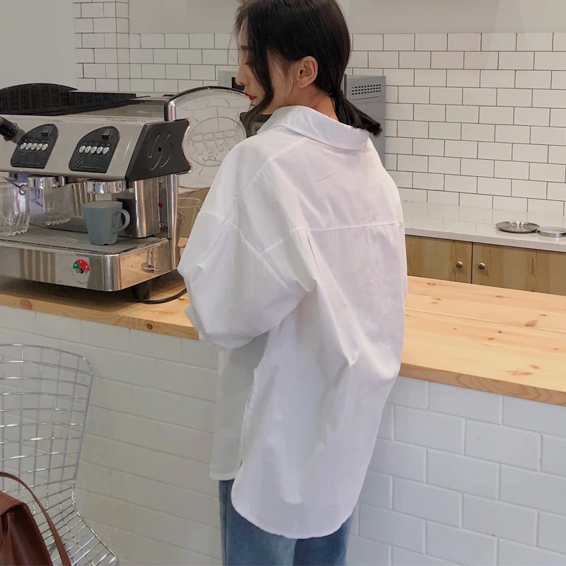 Рубашка женская с длинным рукавом модная Повседневная блузка свободного покроя