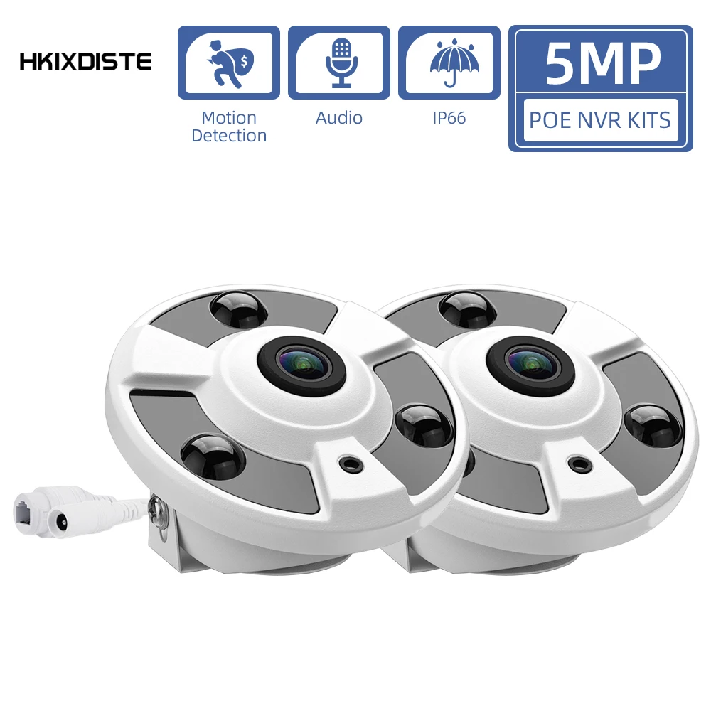 

5MP CCTV POE Panoramic Camera Outdoor IP Fisheye Security Surveillance Dome Camera 180 Degree View XMEYE IP Monitoring Cam