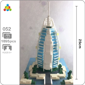 Burj Al Arab Hotel YZ архитектура Тадж-Махал замок пизанский Лувр Башня Халифа башня мост алмазное здание маленькие блоки игрушка без коробки - Цвет: Burj Al Arab Hotel